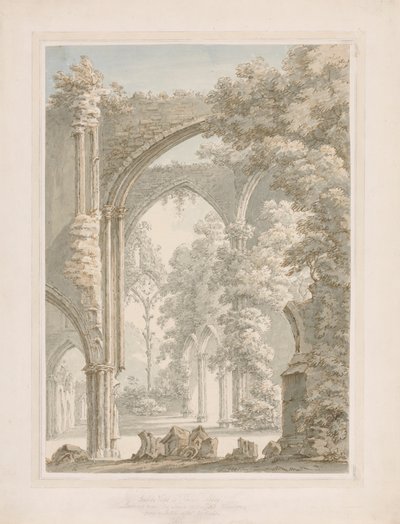 Indvendig udsigt over Tintern Abbey fra skibet til østvinduet af Thomas Sunderland