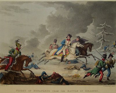 Bonapartes flugt fra slaget ved Krasnoi, 1815 af Thomas Sutherland