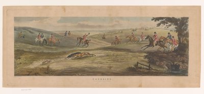 To greyhounds jagter en hare Coursing (titel på objekt) af Thomas Sutherland