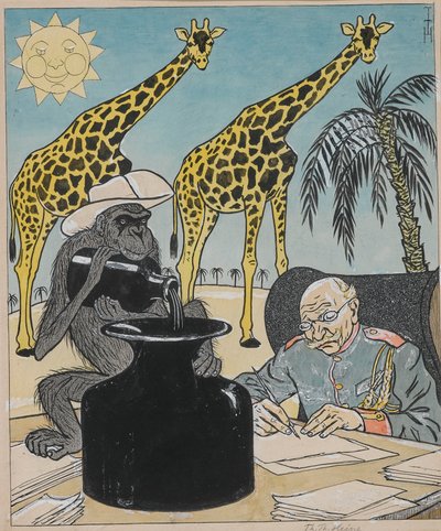 Kolonierne kan ikke blomstre under den tyske regering, fordi blækket tørrer..., 1903. af Thomas Theodor Heine