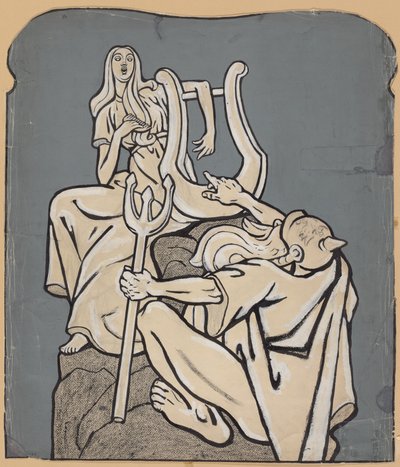 I anledning af Heinrich Heines hundredeårsdag – model af et Heine-mindesmærke; Simplicissimus IV/38, 1899 af Thomas Theodor Heine