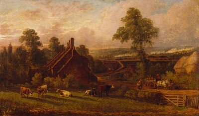 Jernbanelinje ved Northfield, 1871. af Thomas Thomas