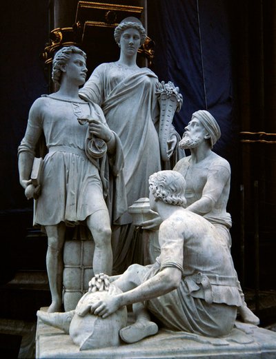 Commerce, skulpturgruppe fra Albert Memorial, afsluttet i 1876 (granit) af Thomas Thornycroft