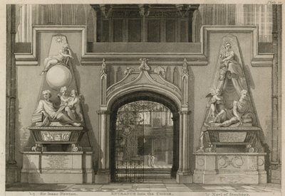 Indgang til koret, Westminster Abbey, London af Thomas Uwins