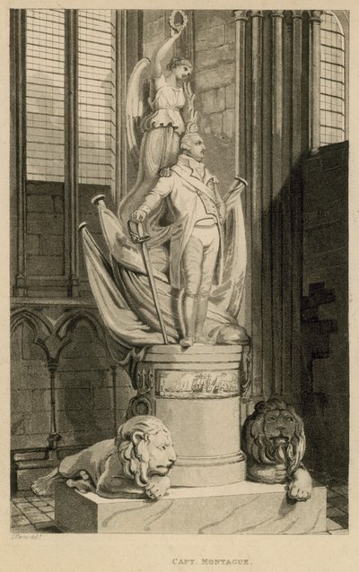 Mindesmærke for kaptajn Montague, Westminster Abbey, London af Thomas Uwins