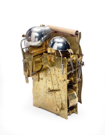 Detalje af et George III grønt og forgyldt japansk bordur med musikautomater forestillende Lord Mayor