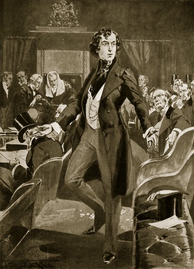Disraelis første tale i Commons, illustration fra 