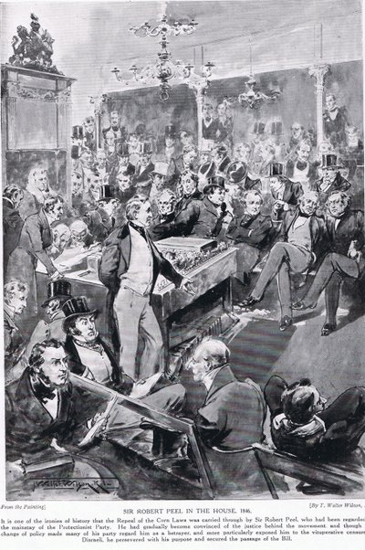 Sir Robert Peel i huset, 1846, illustration fra 
