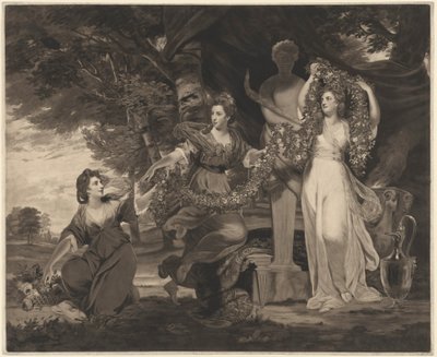 A Sacrifice to Hymen (Three Daughters of Sir William Montgomery) af Thomas Watson after Sir Joshua Reynolds
