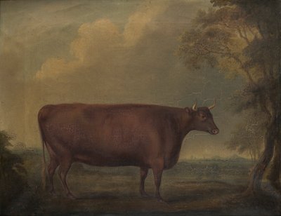 Røde Devon-kvier i landskab, ca. 1812 (olie på lærred) af Thomas Weaver