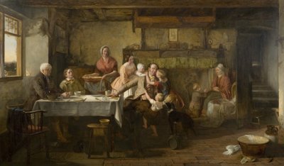 Godnat (olie på panel) af Thomas Webster