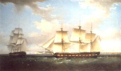 Indienemanden på to stillinger ud for Walmer Castle, Kent af Thomas Whitcombe