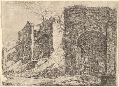 Smedjen, 1600-tallet. af Thomas Wijck