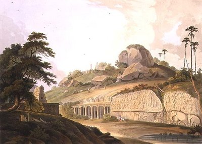 Indgangen til et udgravet hindu-tempel ved Mavalipuram, plade II fra del 3 af 
