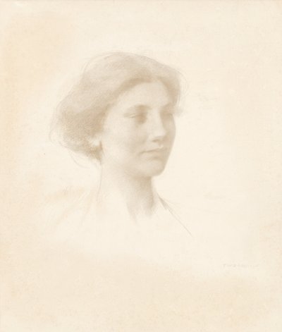 Hovedet af en pige af Thomas Wilmer Dewing