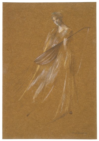 Dame mit Laute af Thomas Wilmer Dewing