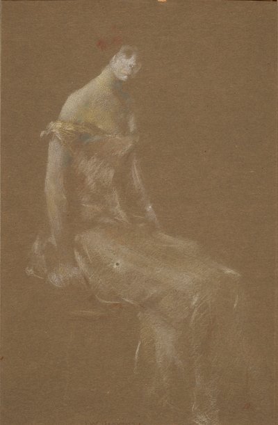 Portræt af en dame i lyserød #3 af Thomas Wilmer Dewing
