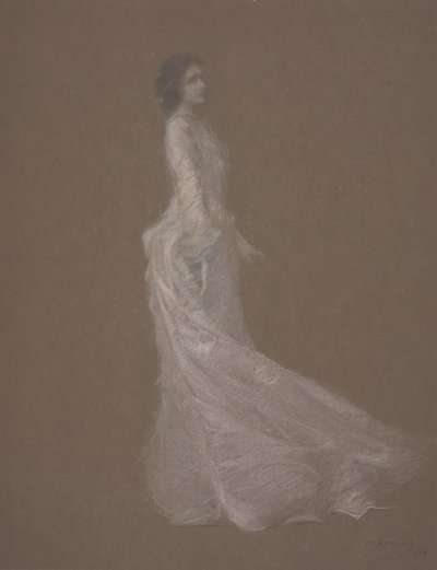 Den lyserøde kjole, ca. 1894 af Thomas Wilmer Dewing