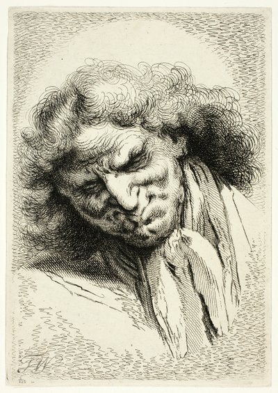 Hovedet af en gammel mand, der sover af Thomas Worlidge