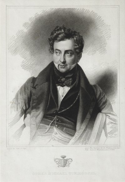Portræt af grev Mikhail Yurievich Vilegorsky 1788-1856, begyndelsen af ​​1830
