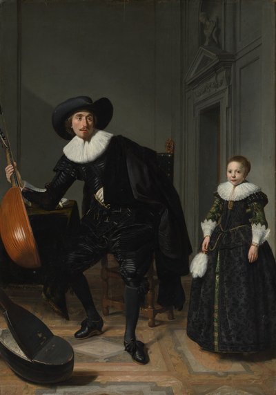 En musiker og hans datter af Thomas de Keyser