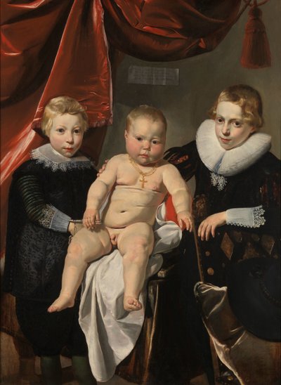 Gruppeportræt af tre brødre Gruppeportræt af tre brødre ved navn Hendrick, Johannes og Simon af Thomas de Keyser