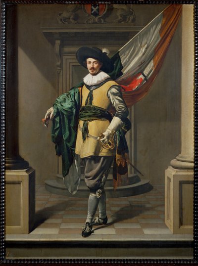 Loef Vredericx som bannerfører for byen Amsterdam af Thomas de Keyser