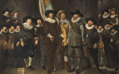 Officerer og andre borgergarde fra det tredje distrikt i Amsterdam, under kommando af kaptajn Allaert Cloeck og løjtnant Lucas Jacobsz Rotgans af Thomas de Keyser