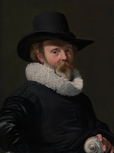Portræt af en mand med en skal, ca. 1625-26. af Thomas de Keyser
