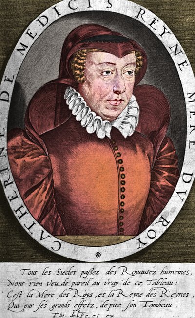 Catherine de Medici, dronning af Henrik II af Frankrig, c1500-tallet 1894 af Thomas de Leu