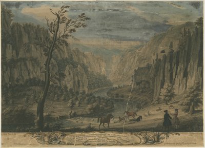 Dovedale - Otte udsigter: gravering, nd [?1743] af Thomas of Derby Smith