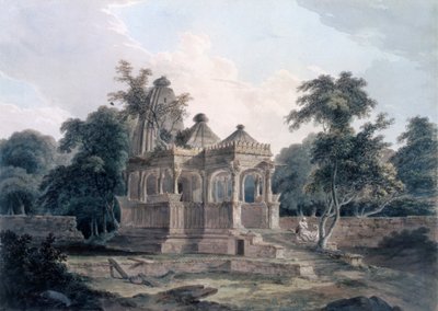 Hindu-tempel i Rohtas-fortet, Bihar, Indien af Thomas und William Daniell
