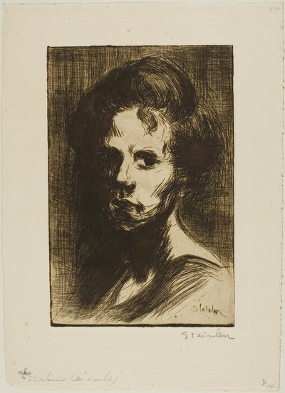 Hoved af en kvinde, plade I af Théophile Alexandre Pierre Steinlen