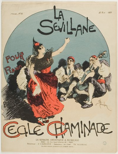 Ouverture til Kvinden fra Sevilla, for klaver, af Cecile Chaminade af Théophile Alexandre Pierre Steinlen
