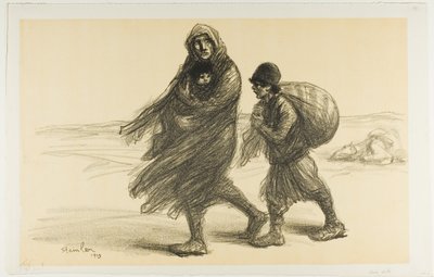 Serbian Exodus, plade enogtyve fra Actualités af Théophile Alexandre Pierre Steinlen