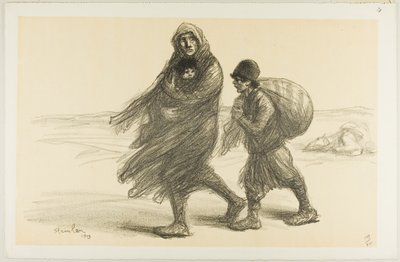 Serbian Exodus, plade enogtyve fra Actualités af Théophile Alexandre Pierre Steinlen