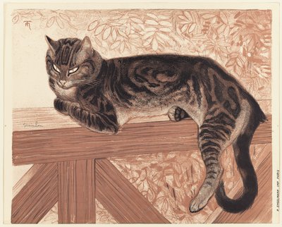 Sommer: Kat på en balustrade af Théophile Alexandre Pierre Steinlen