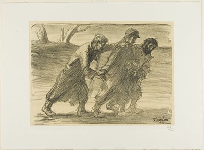Tre kammerater, plade fem fra Actualités af Théophile Alexandre Pierre Steinlen