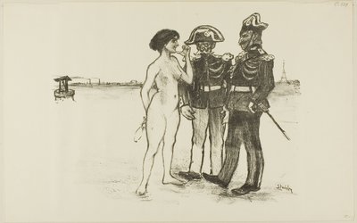 Sandheden og de to soldater af Théophile Alexandre Pierre Steinlen
