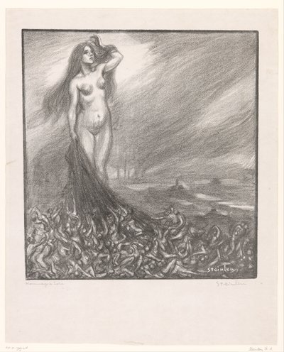 Hyldest til Zola Hommage à Zola (titel på objekt) af Théophile Alexandre Steinlen (signed by artist)