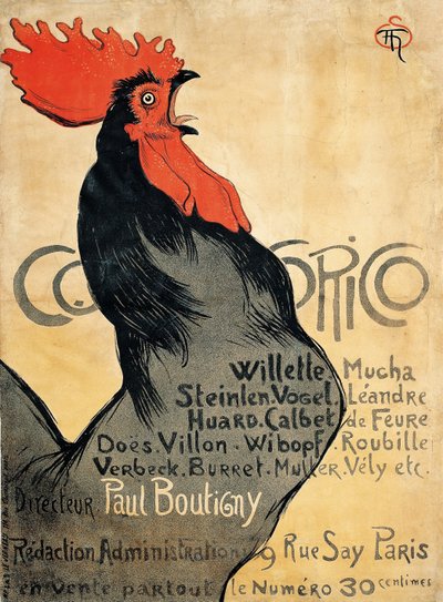 Cocorico plakat af Théophile Alexandre Steinlen