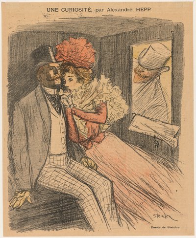 Illustreret Gil Blas: A Curiosity, af Alexandre Hepp, 1897. af Théophile Alexandre Steinlen