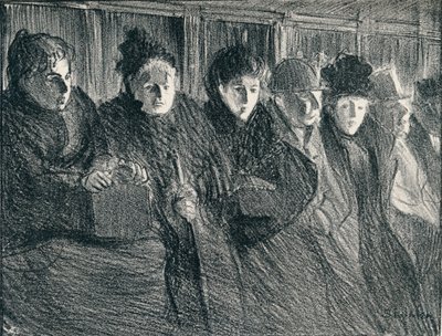 Inside A Tramcar, 1896, 1898 af Théophile Alexandre Steinlen