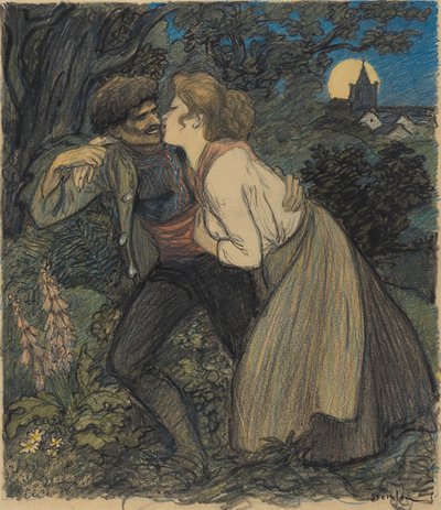 Hunden med ulven, 1900. af Théophile Alexandre Steinlen