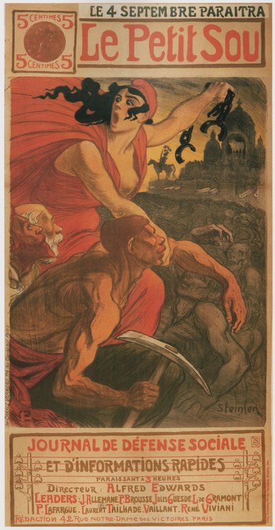 Den lille skilling, 1900 af Théophile Alexandre Steinlen