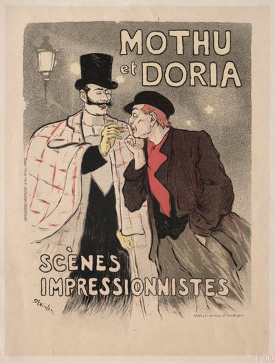 Mothu og Doria - impressionistiske scener, 1893. af Théophile Alexandre Steinlen