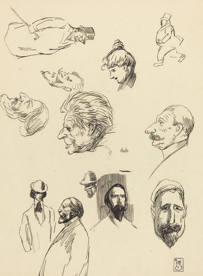 Studier af figurer og hoveder af Théophile Alexandre Steinlen