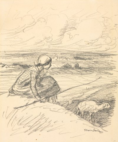 Hyrdinden, fjerde kvartal 19. århundrede eller første kvartal 20. århundrede. af Théophile Alexandre Steinlen