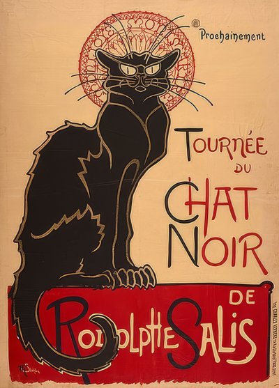 Tour of the Black Cat af Rodolphe Salis (1. Fassung). Frankrig 1896, Charles Vernaux, Paris af Théophile Alexandre Steinlen