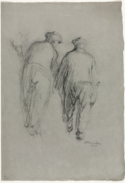 To mænd arbejder, set bagfra af Théophile Alexandre Steinlen